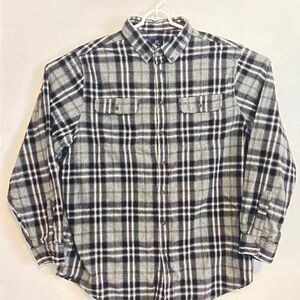 George Black and White Plaid Button Down Shirt